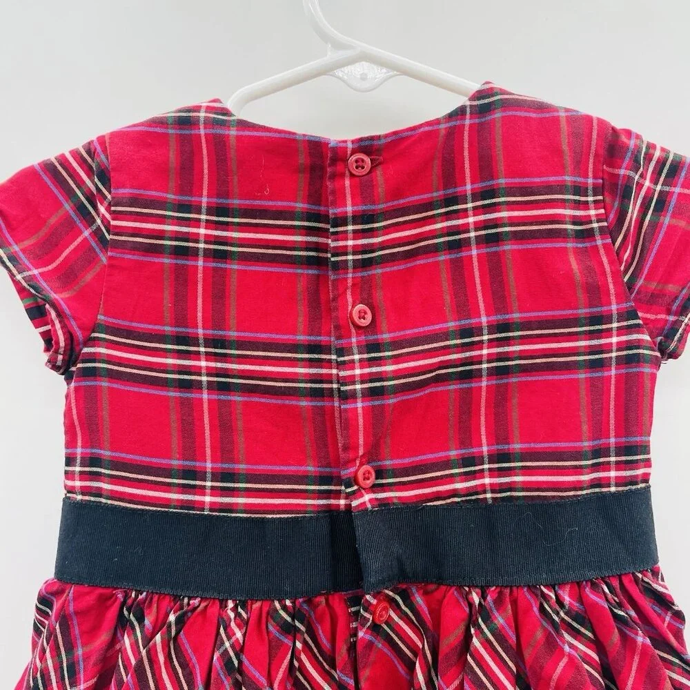 Carters Baby Girls Size 18 Months Holiday Christmas Plaid Dress in Red/Black 632